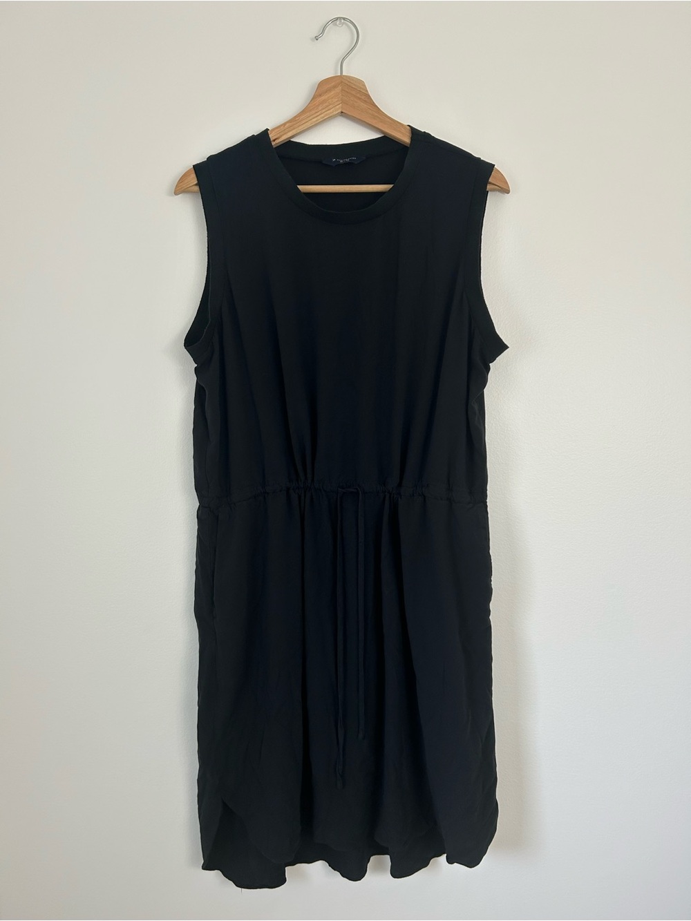 Denver Haynes Cinched Drawstring Waist Scoop Neckline Sleeveless Black Dress